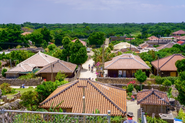 traditional okinawan house in taketomi island, okinawa, Japan