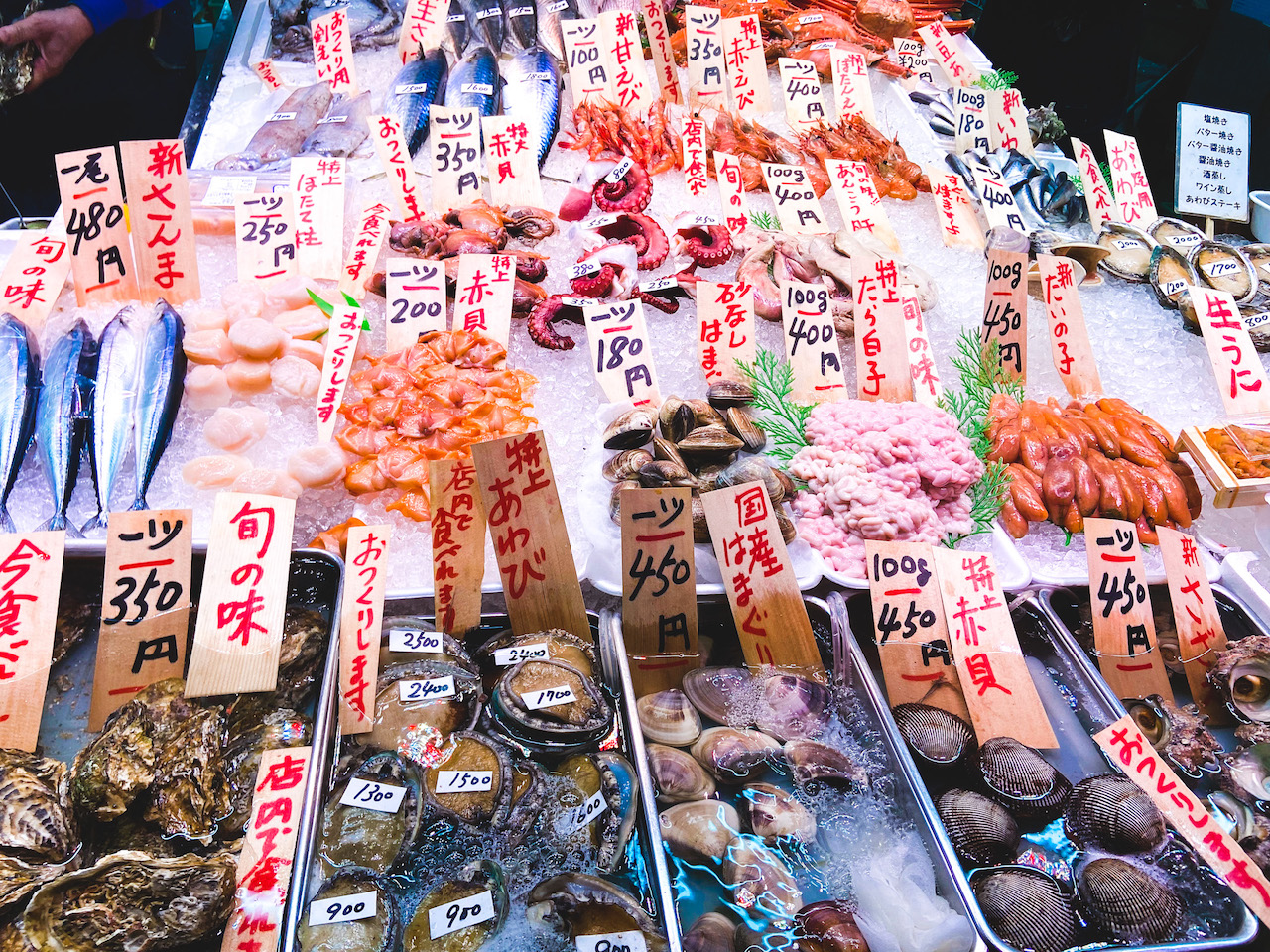 kimura fresh fish at nishiki market in kyoto