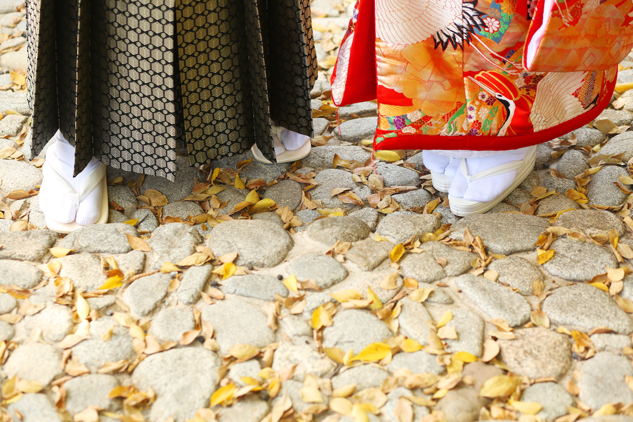 kimono wedding in kyoto, Japan