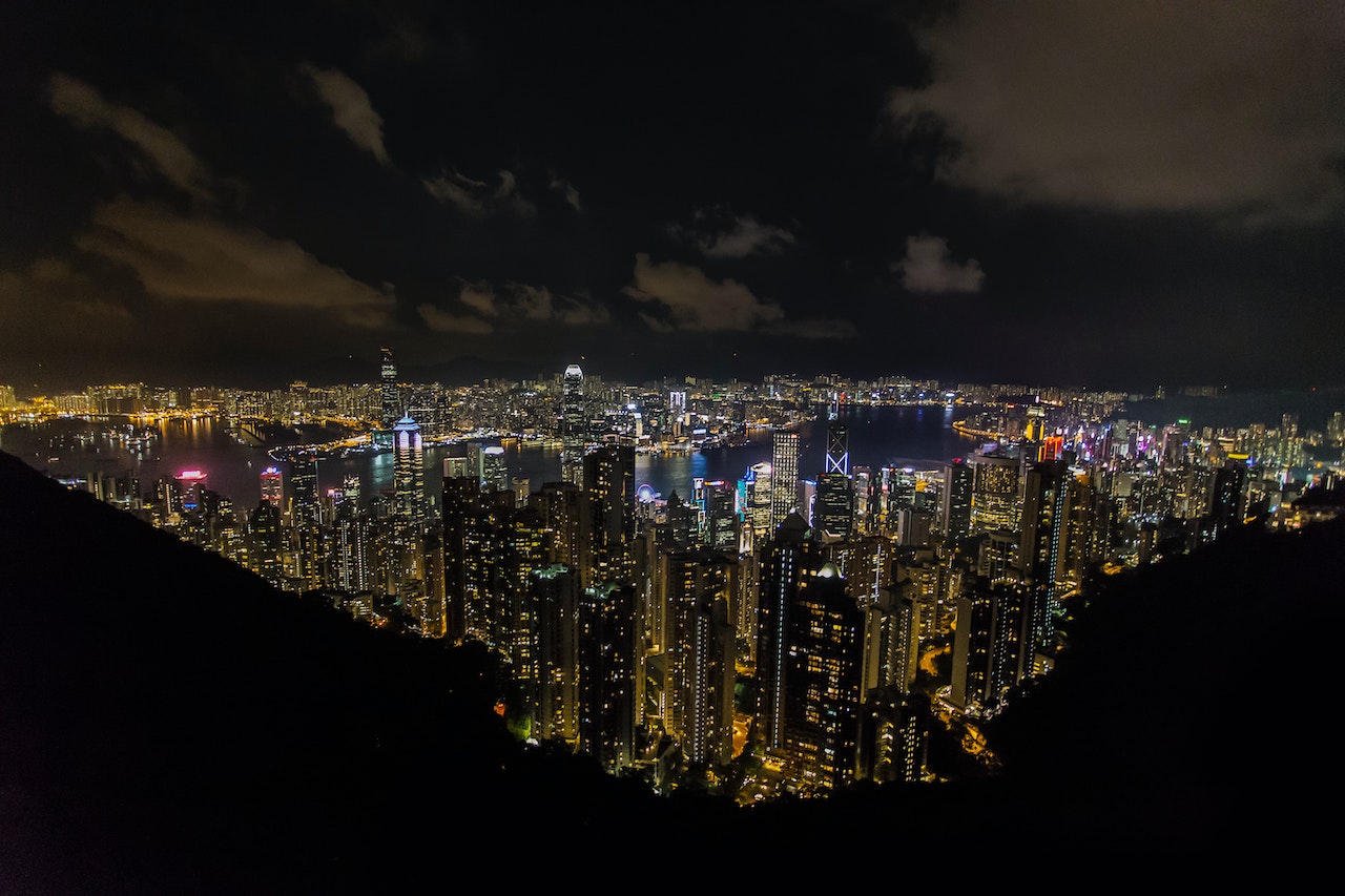 香港観光：ビクトリアピークからのの夜景